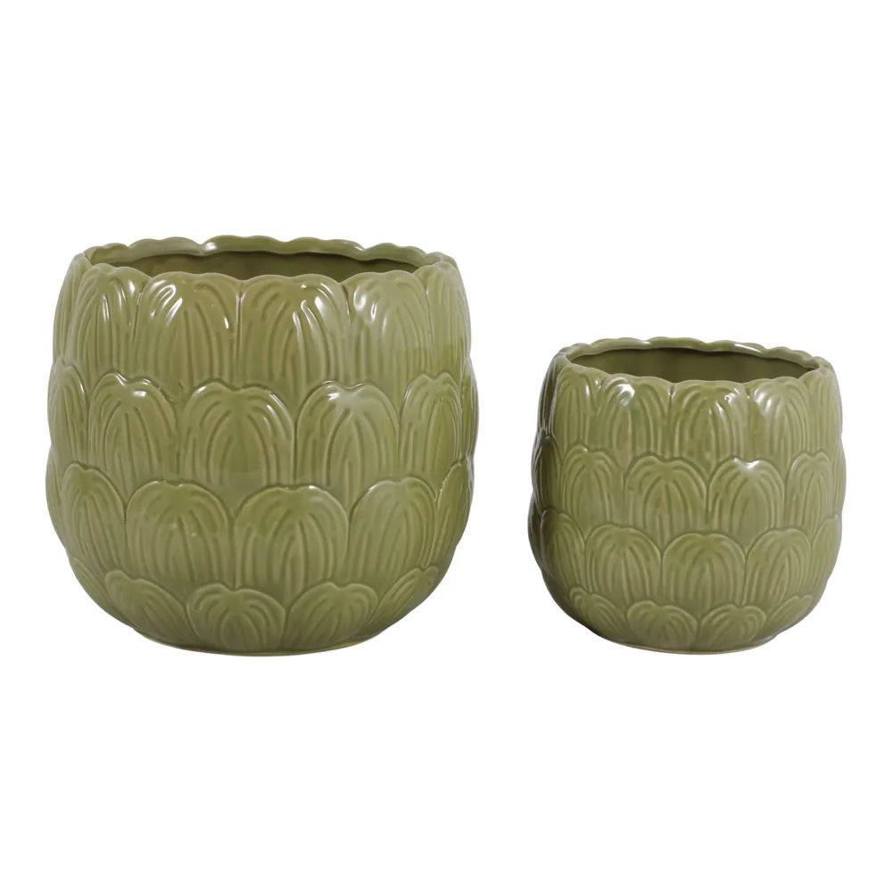 TATUMWOOD SET OF 2 GREEN PLANTER 7 (IN)