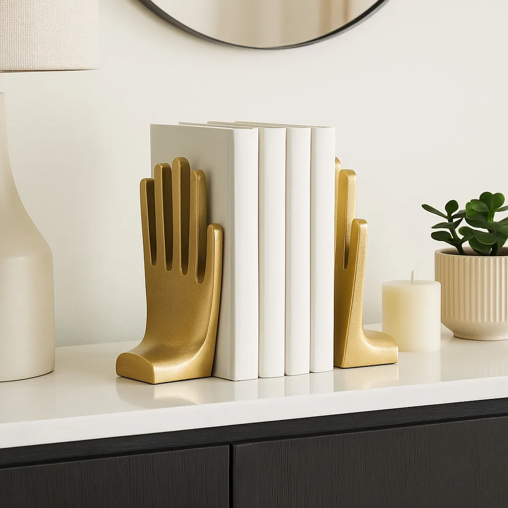 CLEOWAY SET OF 2 GOLD BOOKENDS 7 (IN)
