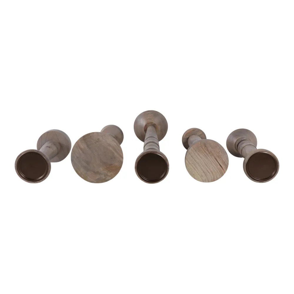 MERCERMOOR SET OF 5 BROWN CANDLESTICK 22 (IN)