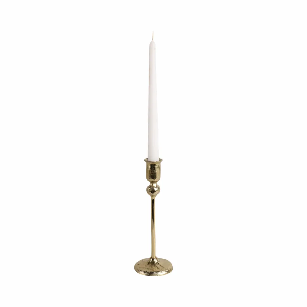 BAKERHAM GOLD CANDLE HOLDER 9 (IN)