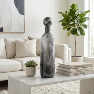 GRIFFINRIDGE GRAY GLASS VASE 22 (IN) 2
