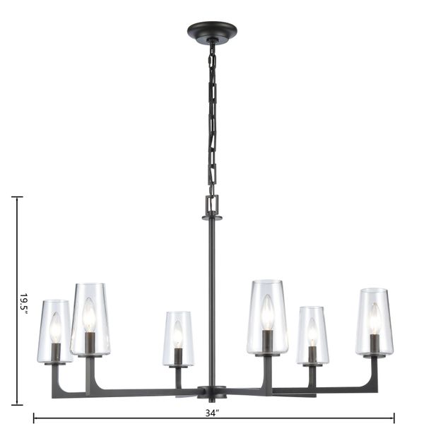 Fitzroy 34'' Wide 6-Light Chandelier - Matte Black