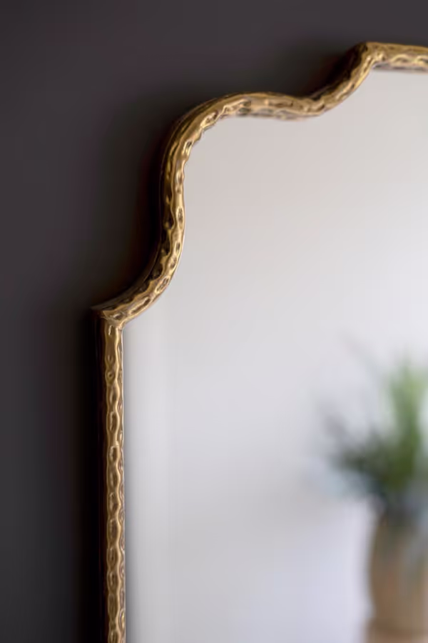 Hammered Antique Brass Framed Mirror