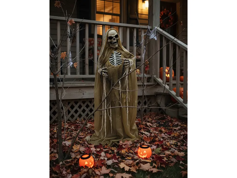 65" Animated Standing Skeleton with Chain 5