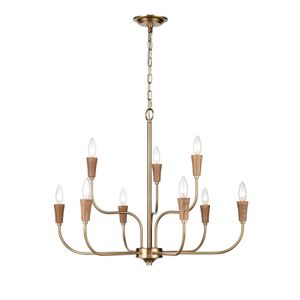 Inga 29'' Wide 9-Light Chandelier - Brass 1
