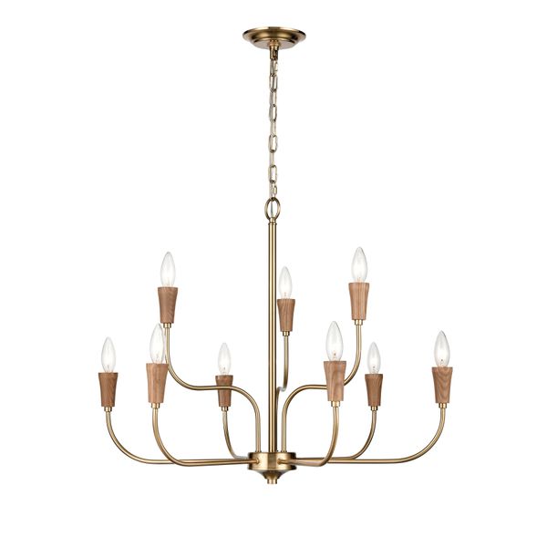 Inga 29'' Wide 9-Light Chandelier - Brass