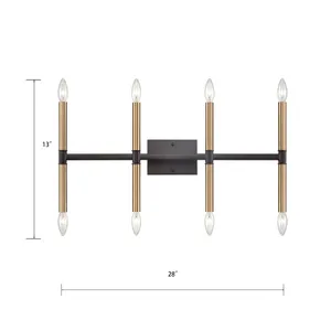 Notre Dame 13'' High 8-Light Bath Bar - Oil Rubbed Bronze and Gold 2