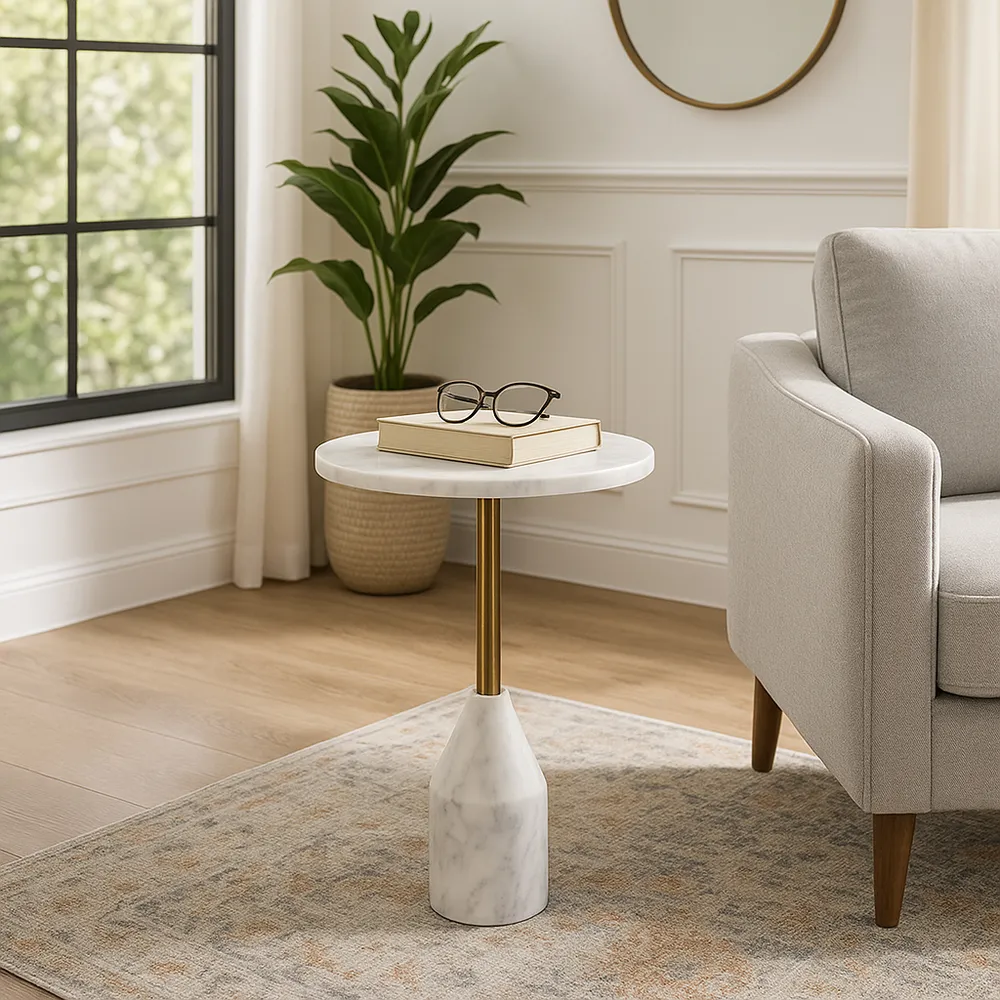 HARDWICKTON WHITE TABLE 24 (IN)