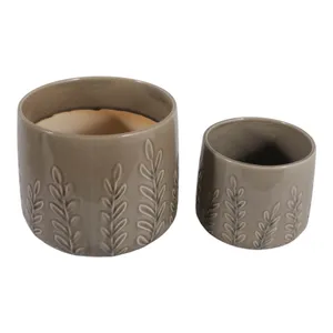 DUNRUN SET OF 2 GREEN PLANTER 7 (IN) 6