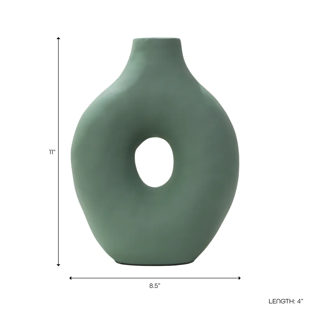 ELROYSHAW GREEN VASE 12 (IN)