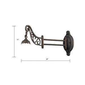 Mix-N-Match 11'' High 1-Light Sconce (No Shade) - Tiffany Bronze 2