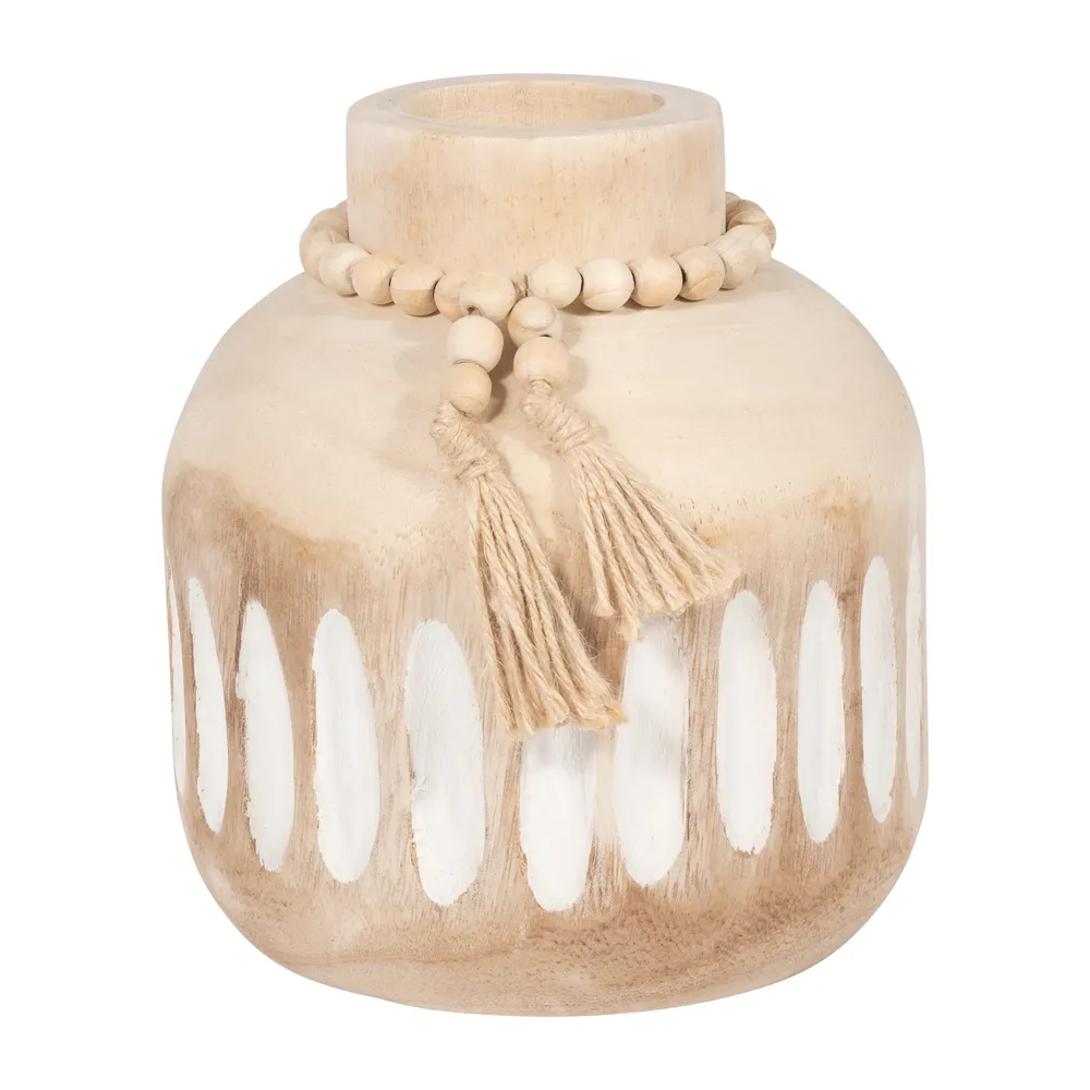 PEARLLAND BROWN VASE 8 (IN)