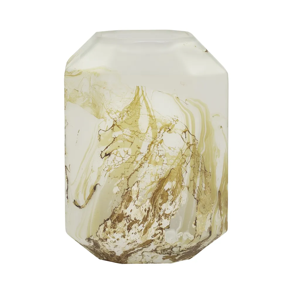 RAESTONE IVORY GLASS VASE 13 (IN)