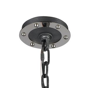 Riveted Plate 28'' Wide 8-Light Chandelier - Silverdust Iron 3