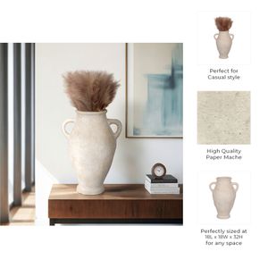 NATESTONE WHITE VASE 31 (IN) 9