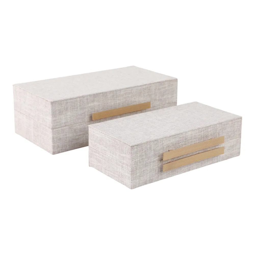 HARLANWELL SET OF 2 WHITE BOXES 5 (IN)
