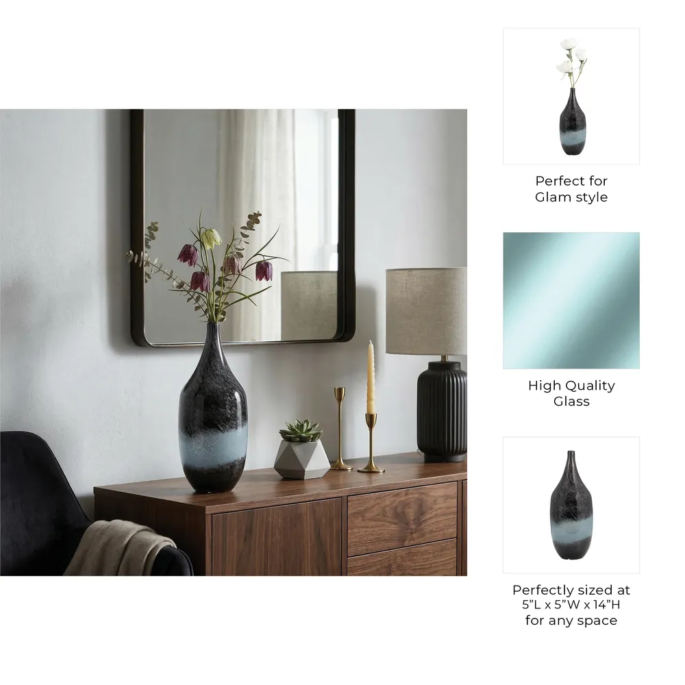 FINLEYMOOR BLUE GLASS VASE 14 (IN)