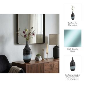 FINLEYMOOR BLUE GLASS VASE 14 (IN) 9