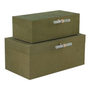 GARANDBEACH SET OF 2 GREEN BOXES 7 (IN) 1