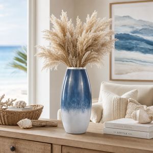 ALMARUN BLUE GLASS VASE 18 (IN) 10