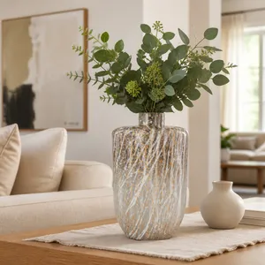 STONEWOOD IVORY GLASS VASE 10 (IN) 12