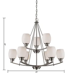 Casual Mission 29'' Wide 9-Light Chandelier - Brushed Nickel 2