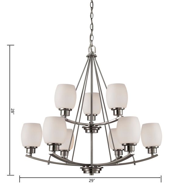 Casual Mission 29'' Wide 9-Light Chandelier - Brushed Nickel