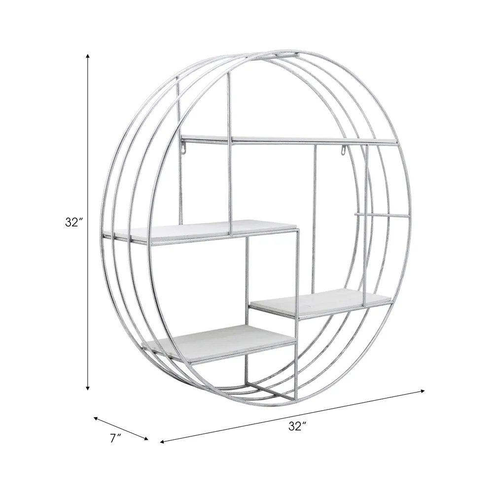 FINCHWAY SILVER WALL SHELF 32 (IN)