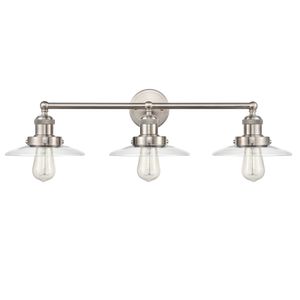 English Pub 28'' Wide 3-Light Vanity Light - Satin Nickel 2