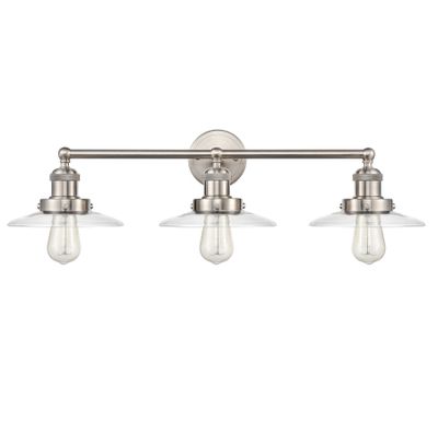 English Pub 28″ Wide 3-Light Vanity Light - Satin Nickel