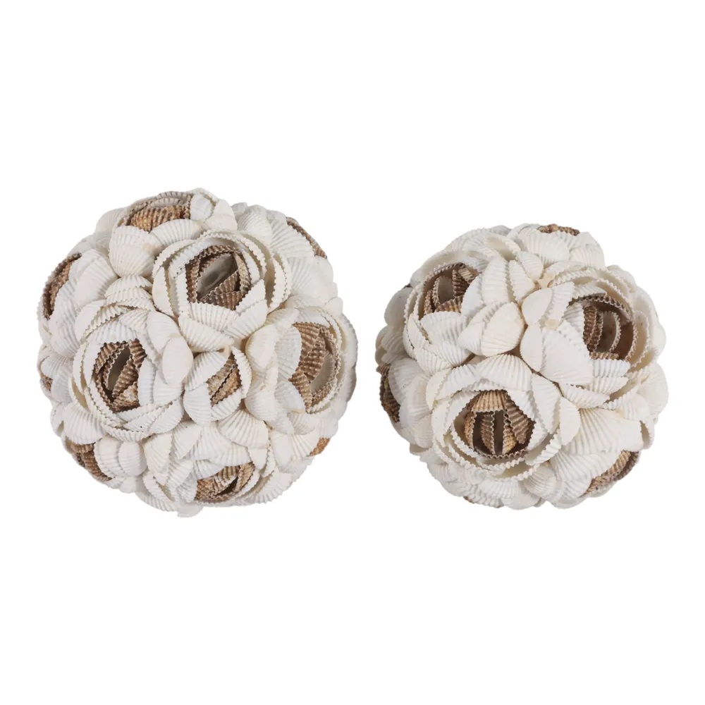 BAIRDFIELD SET OF 2 BROWN ORBS 5 (IN)