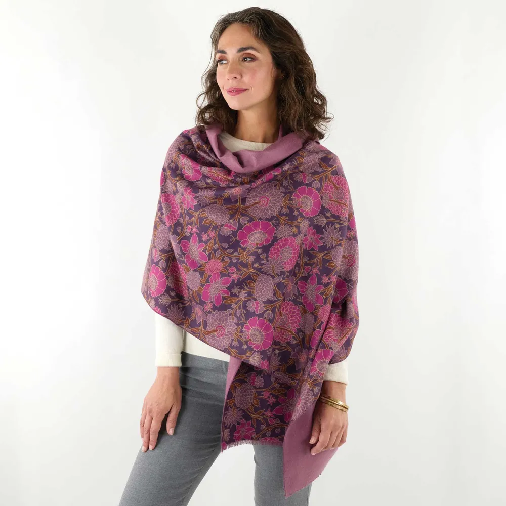 Capri Plum Reversible Wrap Scarf
