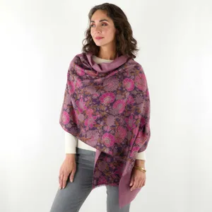 Capri Plum Reversible Wrap Scarf 3