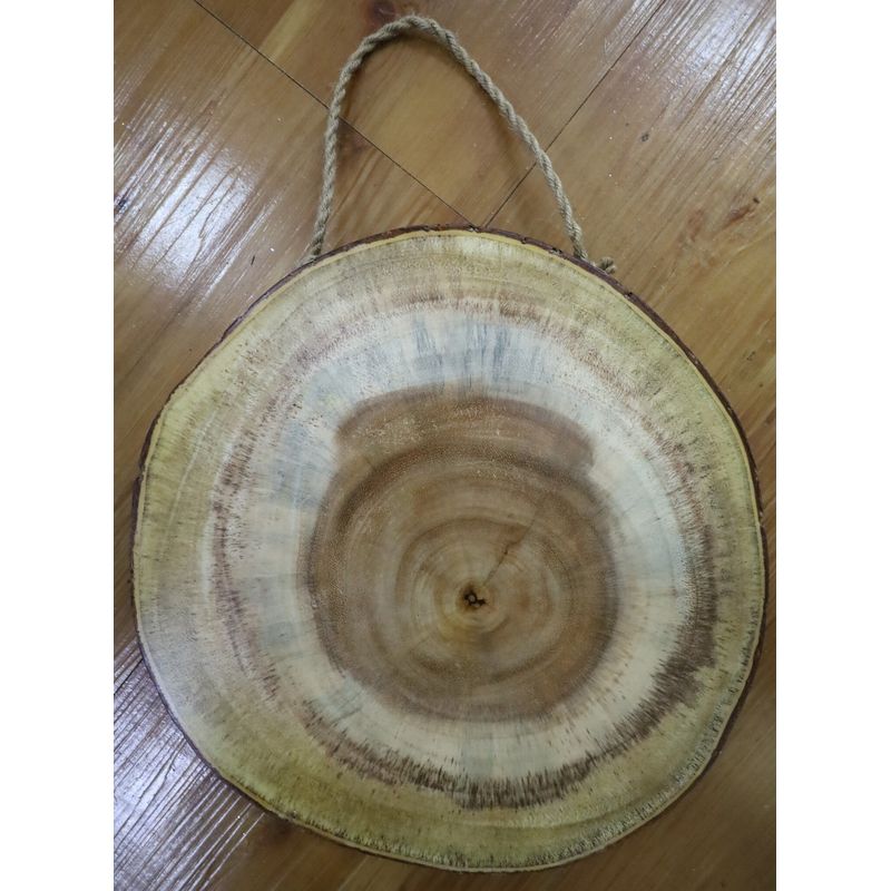 11" Round Acacia Wood Hanging Board