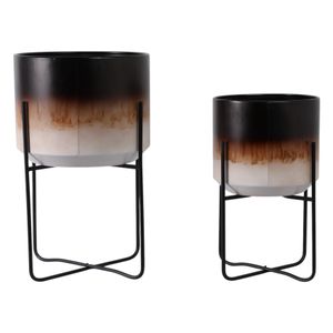 NICOLEHAM SET OF 2 BROWN PLANTER 23 (IN) 5