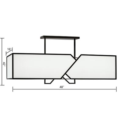 Moiselle 48″ Wide 6-Light Linear Chandelier - Matte Black