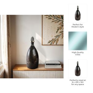 FARLEYDALE BLACK GLASS VASE 18 (IN) 10