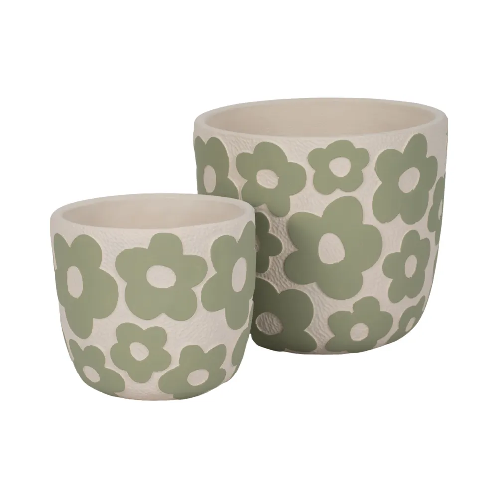 AXELGROVE SET OF 2 GREEN PLANTER 8 (IN)