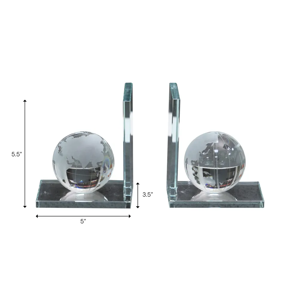 HASTINGSLAKE SET OF 2 CLEAR BOOKENDS 6 (IN)