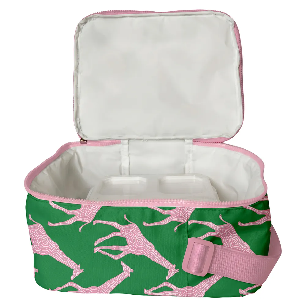 Giraffe Pink & Green Lunch Tote
