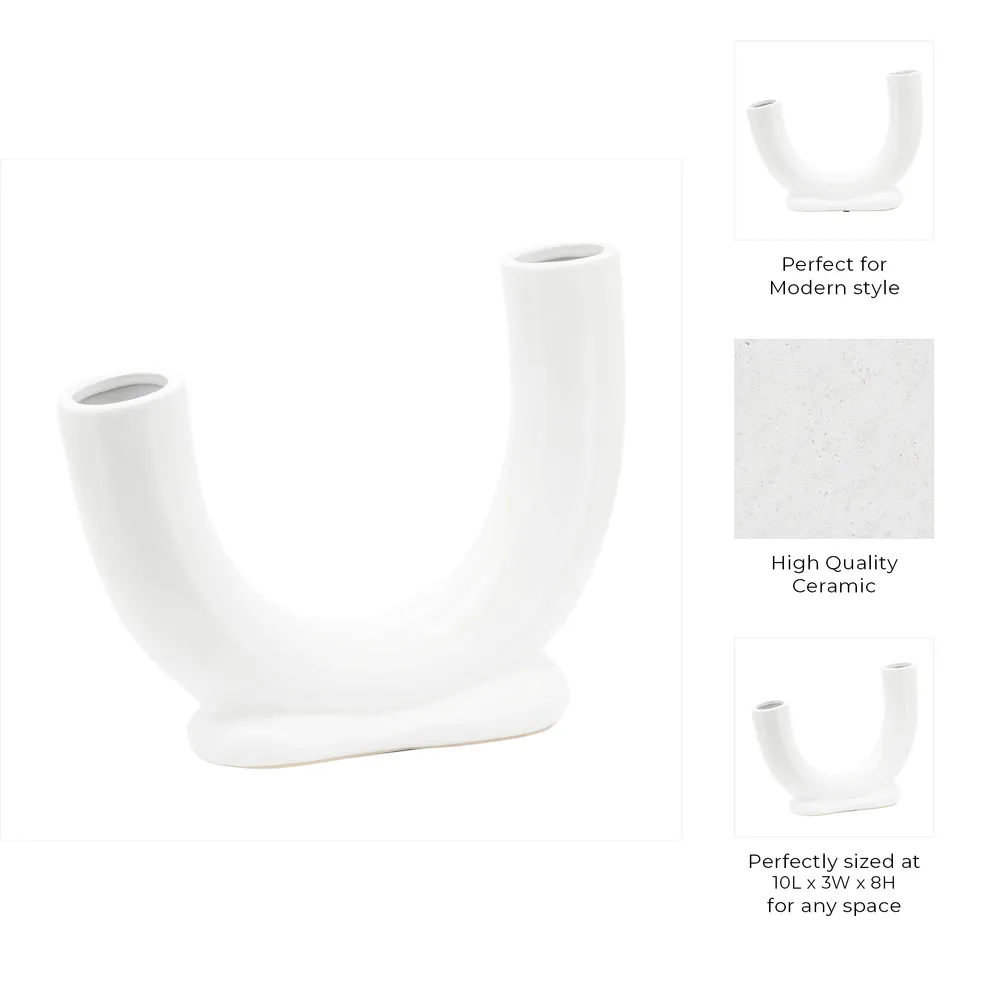 LENNONHAM WHITE VASE 8 (IN)