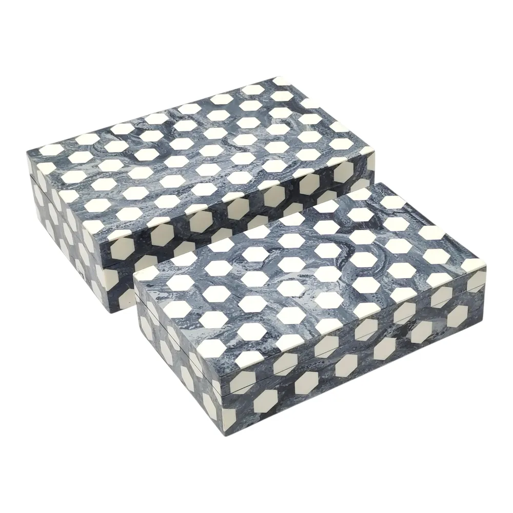 MAEFIELD SET OF 2 BLACK BOXES 3 (IN)