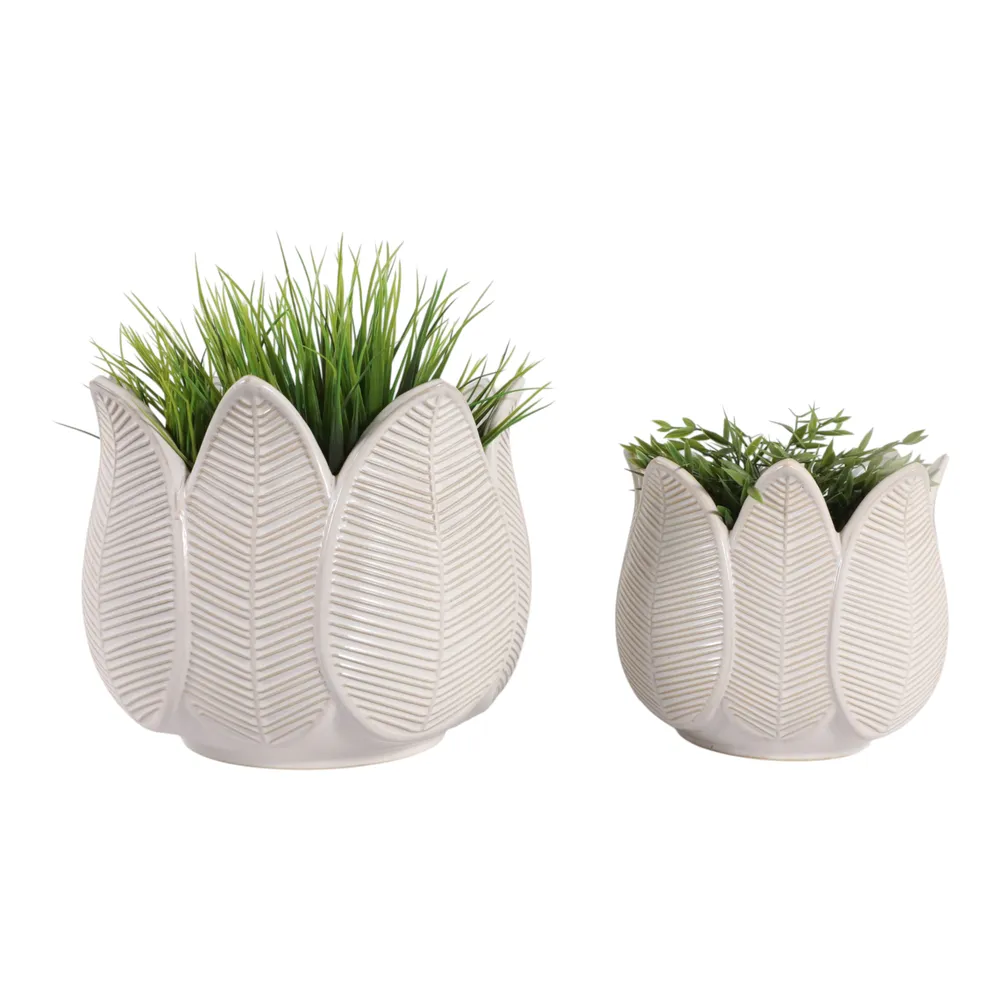 BRADYRIDGE SET OF 2 IVORY PLANTER 10 (IN)