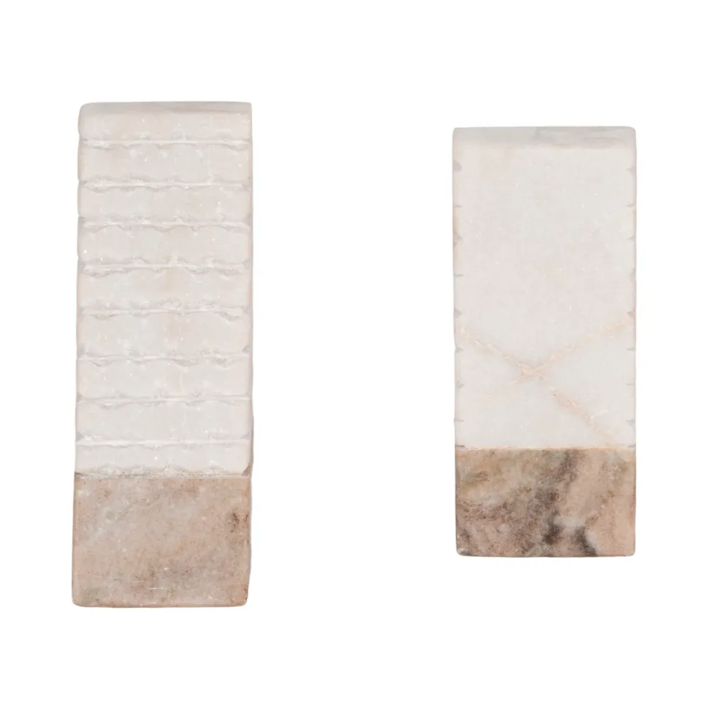 PARKWORTH SET OF 2 WHITE BOOKENDS 6 (IN)