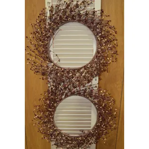 Burgundy Gold Mini Berry Set/2 Wreaths 1