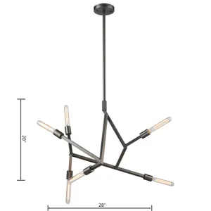 Freeform 28'' Wide 6-Light Chandelier - Dark Graphite 2