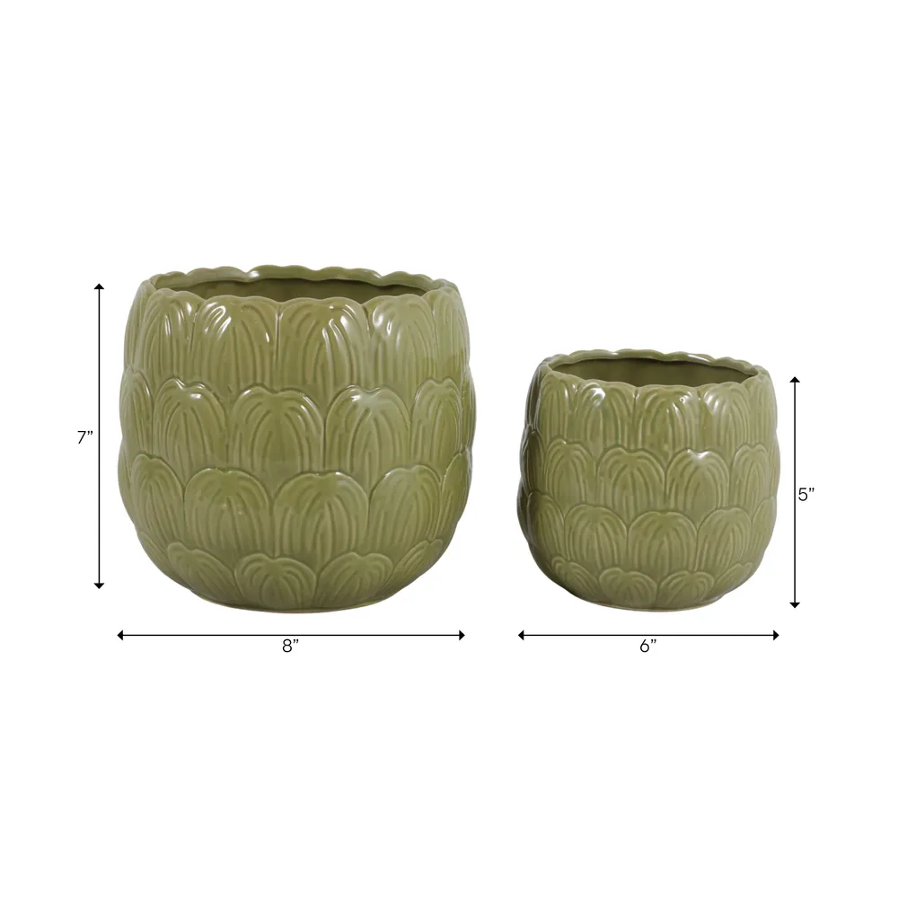 TATUMWOOD SET OF 2 GREEN PLANTER 7 (IN)