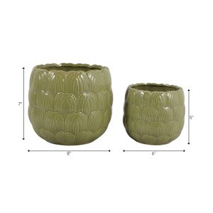 TATUMWOOD SET OF 2 GREEN PLANTER 7 (IN) 8