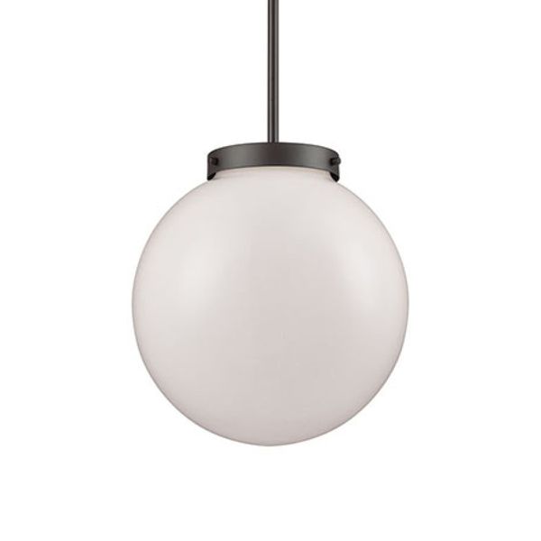 Beckett 12'' Wide 1-Light Mini Pendant - Oil Rubbed Bronze with White Glass