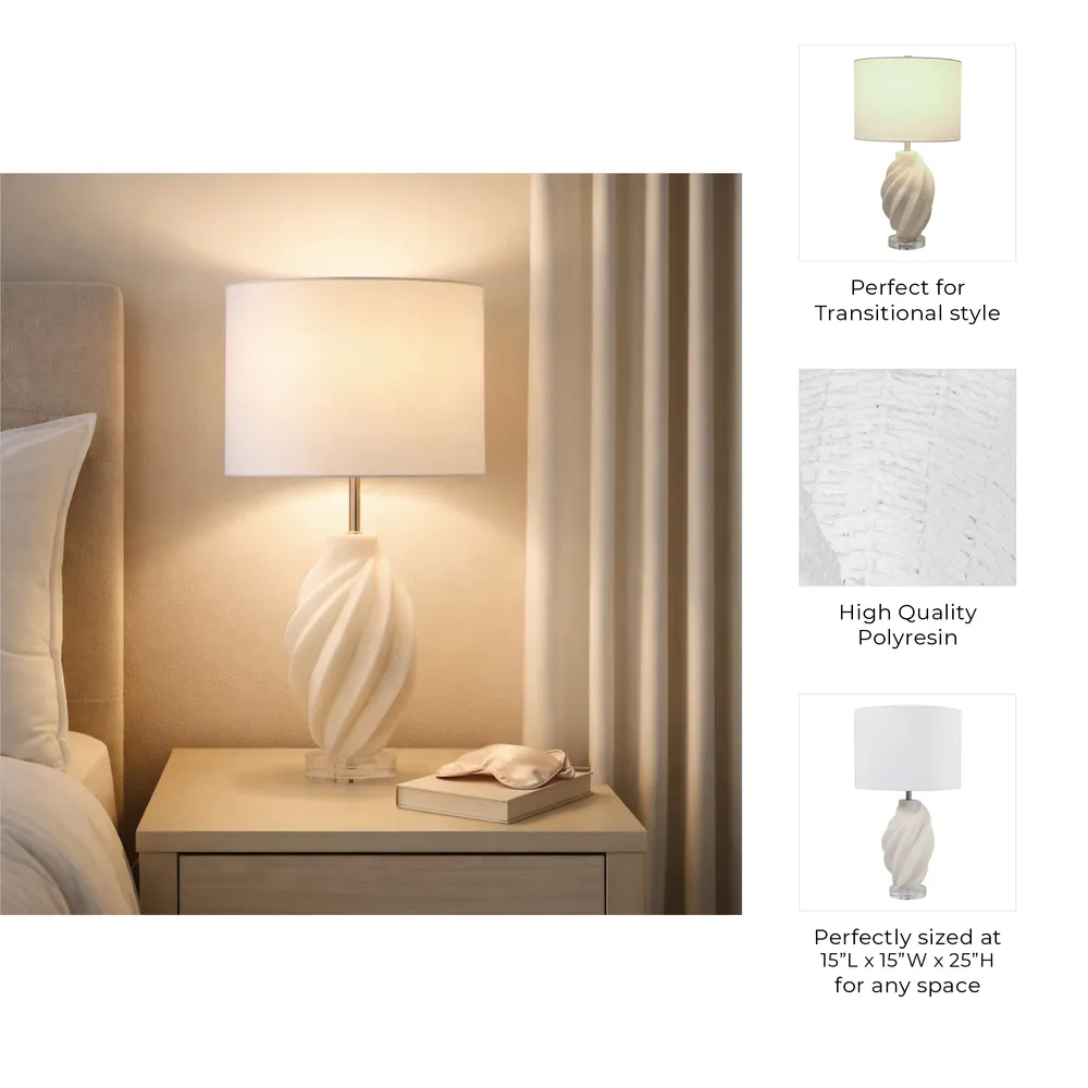 RAFECROSS IVORY LAMP 25 (IN)